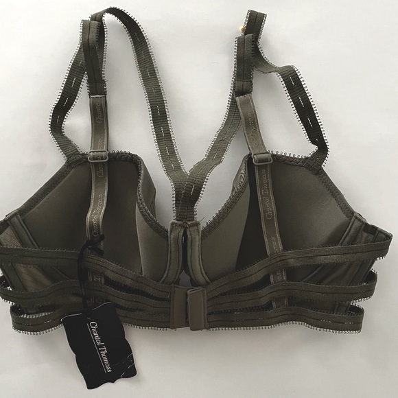 NWT - Chantal Thomas - Army Green Underwire Balconette Bra - 85D Fr / 32D US - Picture 7 of 7